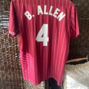 Red and White Jersey with Number 4